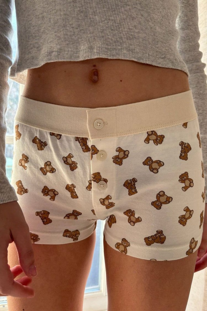 Sous Vêtement Brandy Melville Boyshort Teddy Bear Blanche | NGM-12609667